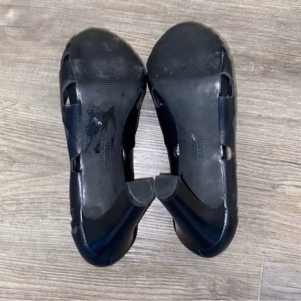 🌹 Black FRANCO SARTO Peep Toe Heels - Size 7.5